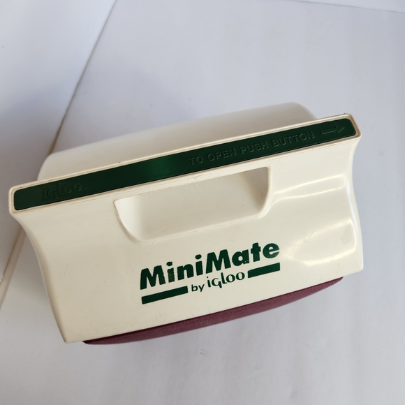 Vintage Igloo MiniMate Cooler Mini Mate Lunch Box Purple Teal Push Button Lid - Picture 6 of 11